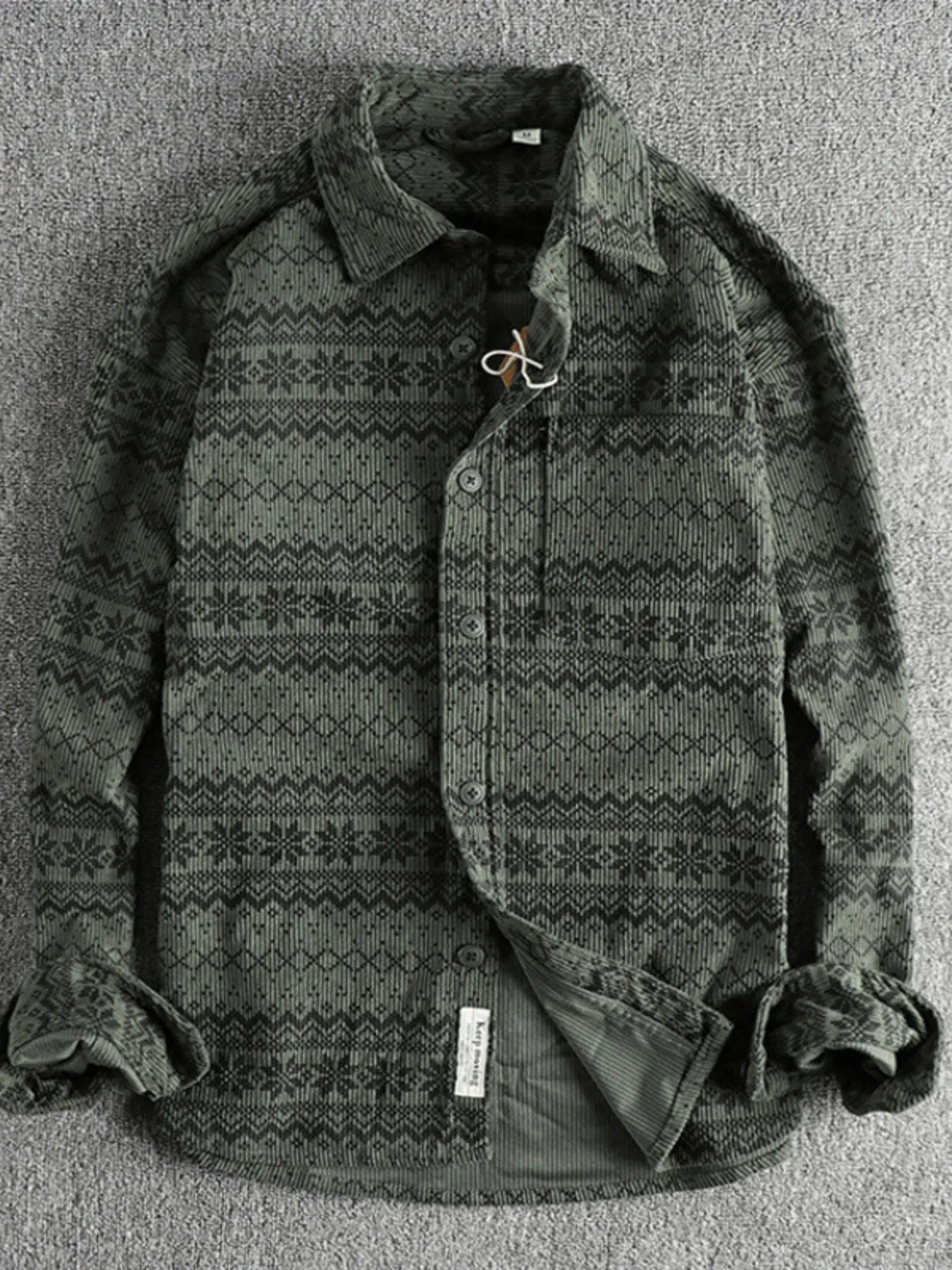 Men's Button Up Long Sleeve Shirt Green