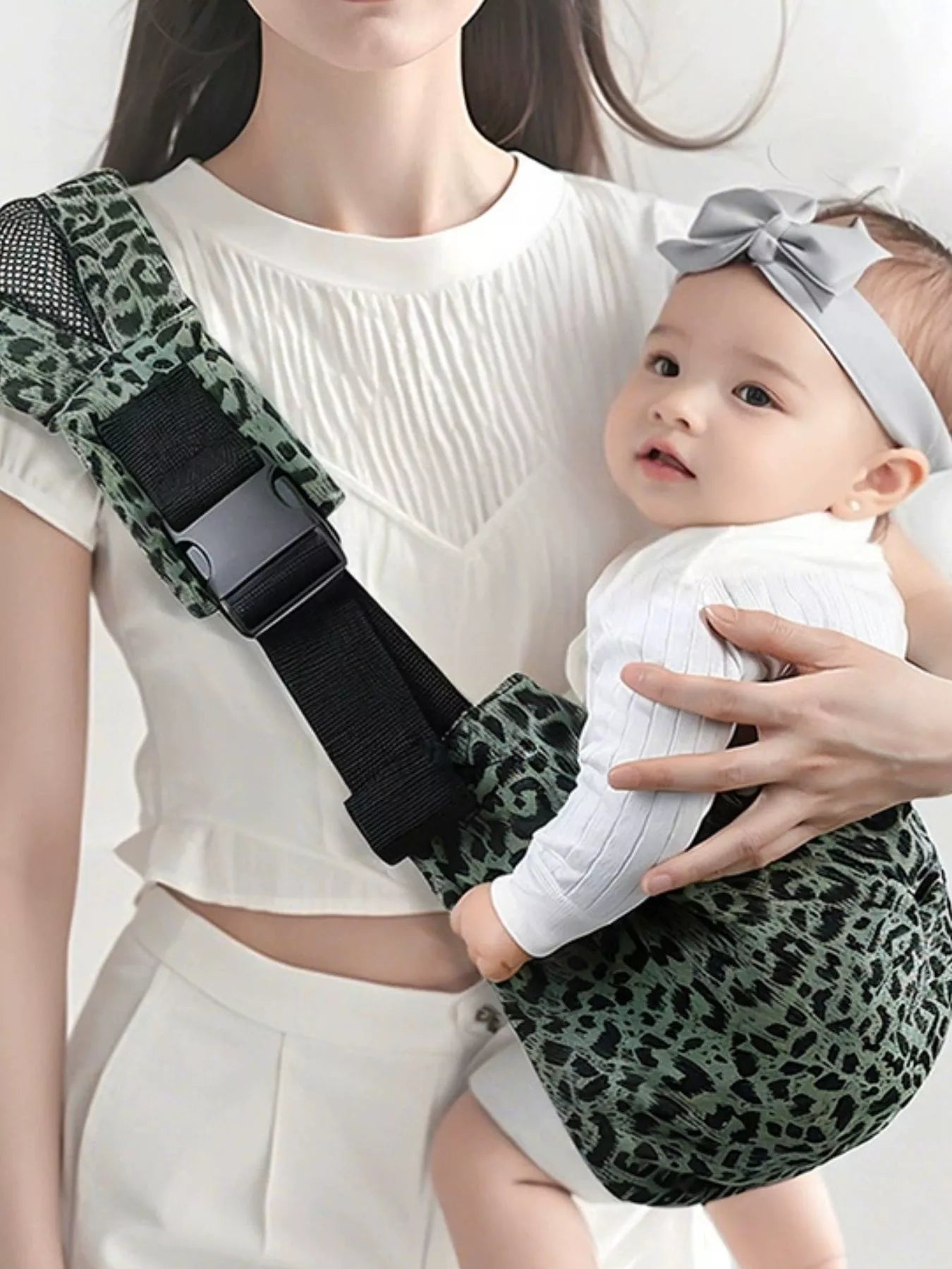 Printed Adjustable Baby Sling Army Green One Size