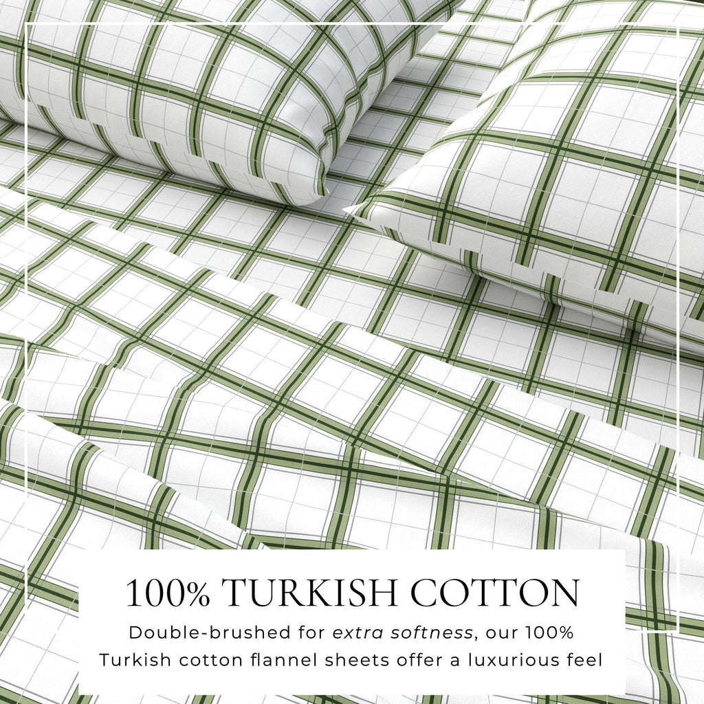 Turkish Cotton Flannel Sheet Set - Plaid & Stripe Collection