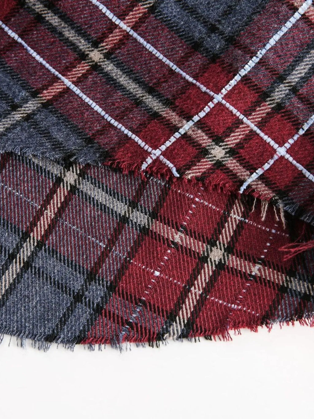 Men's Plaid Shirt with Frayed Hem Detail