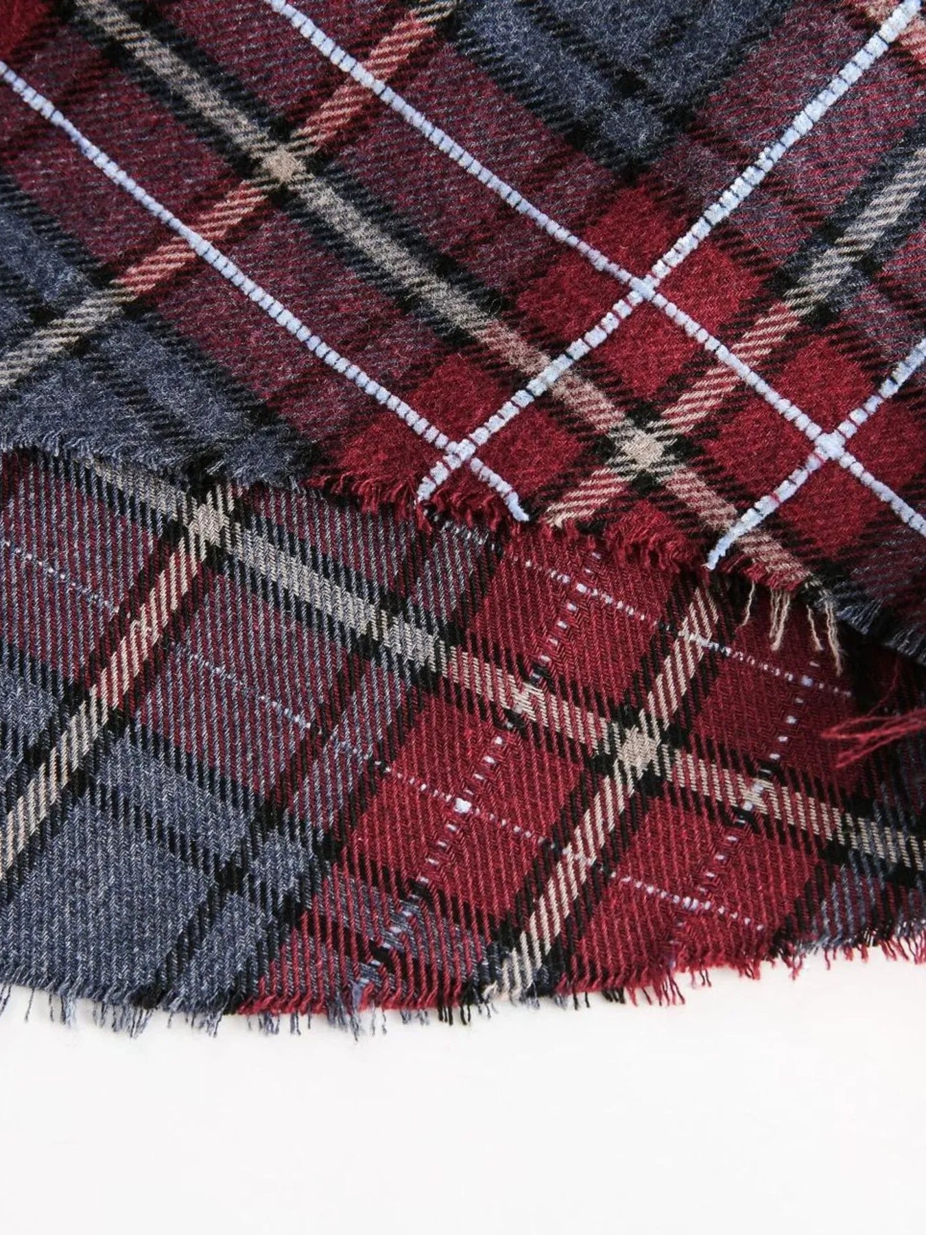 Men's Plaid Shirt with Frayed Hem Detail