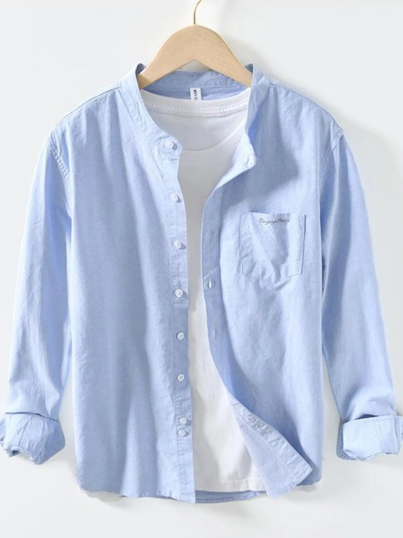 Men's Button Up Long Sleeve Shirt Sky Blue