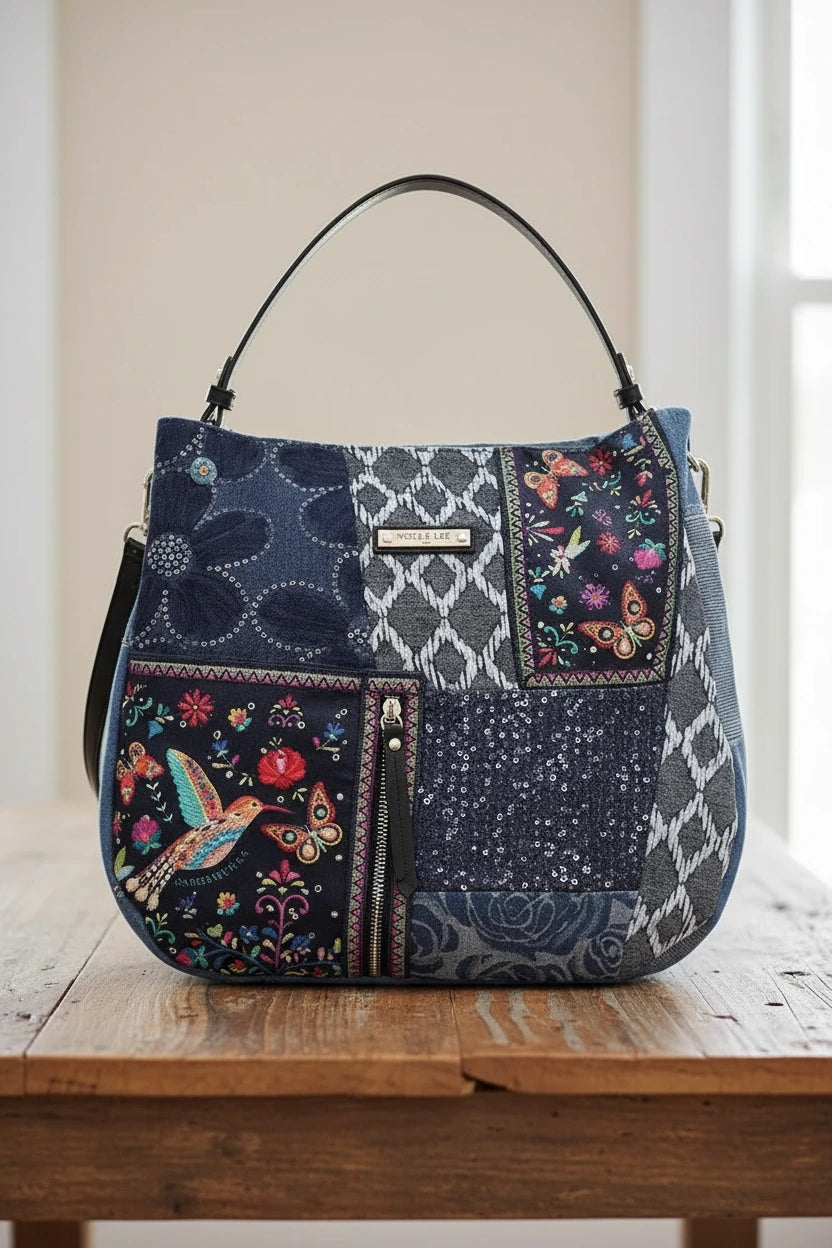 Nicole Lee USA Bosque De Amor Denim Hobo Bag BOSQUE DE AMOR OS