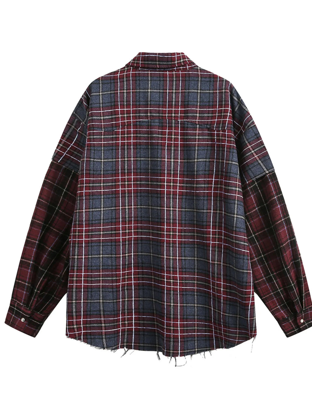 Men's Plaid Shirt with Frayed Hem Detail