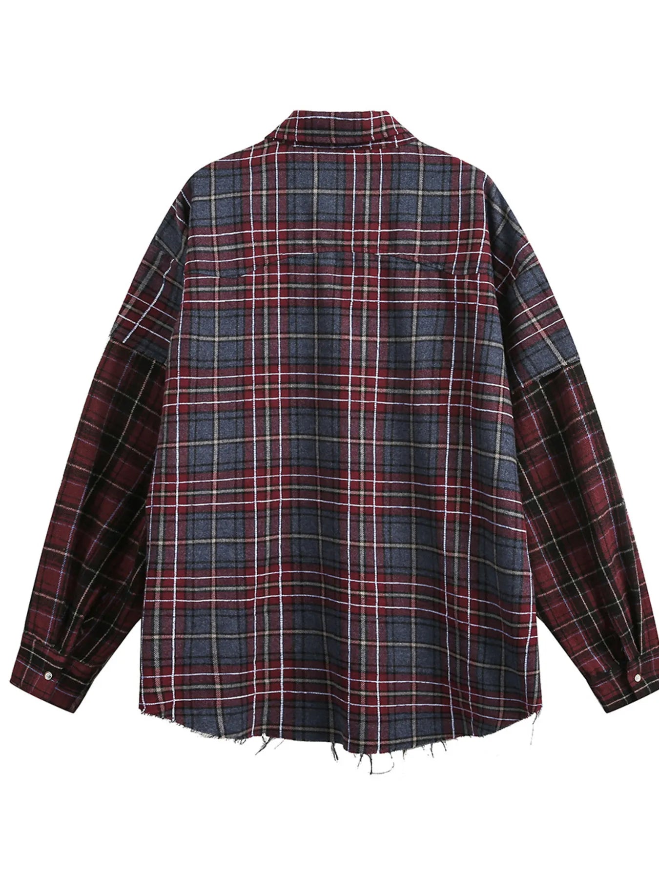 Men's Plaid Shirt with Frayed Hem Detail