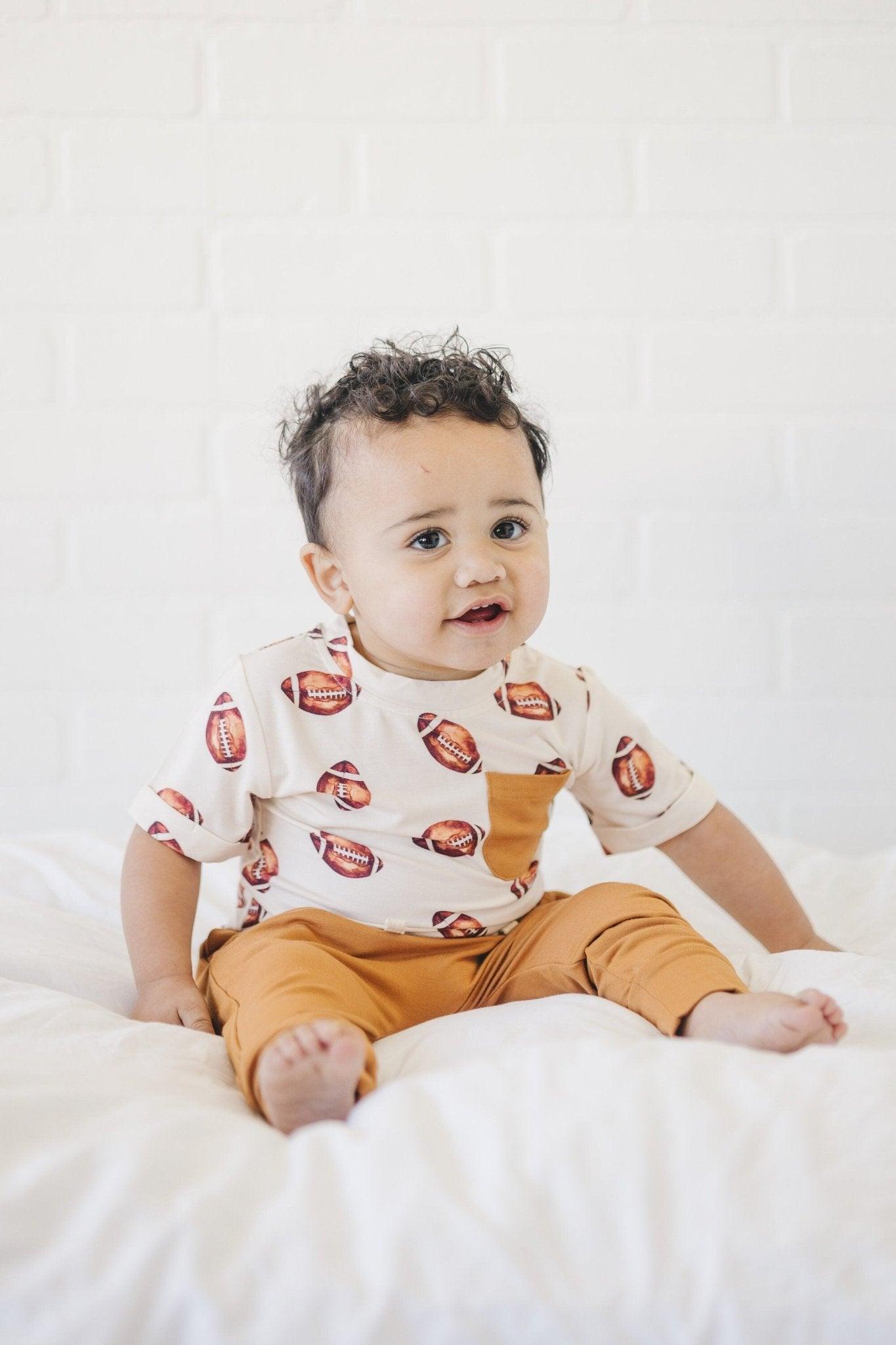 Football Print Bamboo Jogger Set *3-6m left