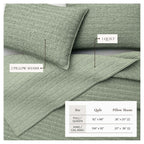 100% Cotton Honeycomb Waffle Garment Washed Quilt Set - Genevieve Collection