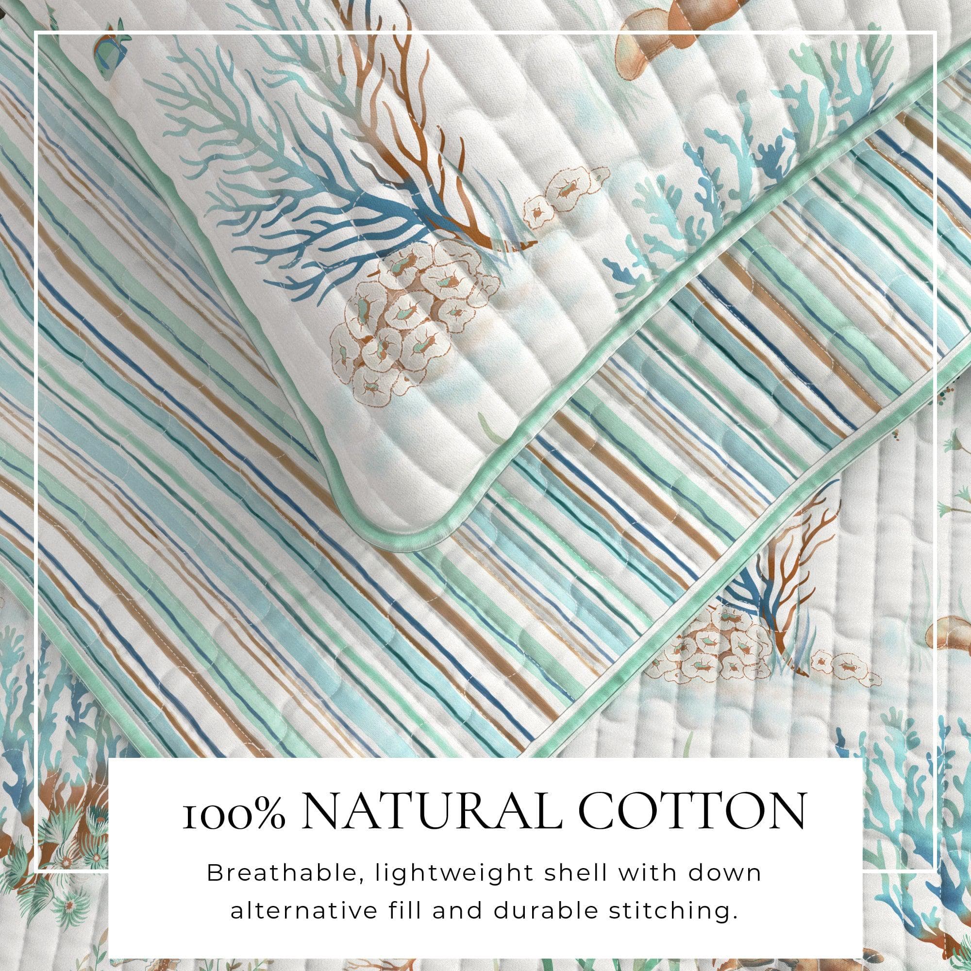 Coastal Printed Cotton Quilt Set - Santa Barbara Collection