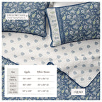 Floral Boho Printed Cotton Quilt Set - Indira Collection