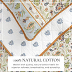 Floral Boho Printed Cotton Quilt Set - Indira Collection