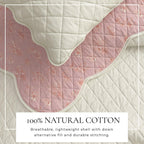 Floral Print & Scallopeded Edge Cotton Quilt Set - Sandie Collection