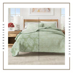 Floral Printed Cotton Quilt Set - Corin Collection