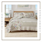 Floral Printed Cotton Quilt Set - Mendocino Collection