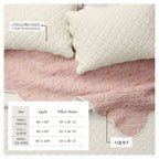 Floral Print & Scallopeded Edge Cotton Quilt Set - Sandie Collection