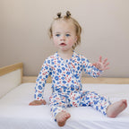 Red White & Blooms Bamboo Zippy Romper