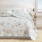 Coastal Printed Cotton Quilt Set - Santa Barbara Collection
