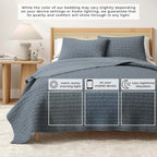 100% Cotton Honeycomb Waffle Garment Washed Quilt Set - Genevieve Collection