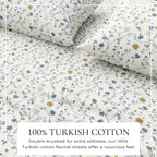 Turkish Cotton Flannel Sheet Set - Winter Floral Collection