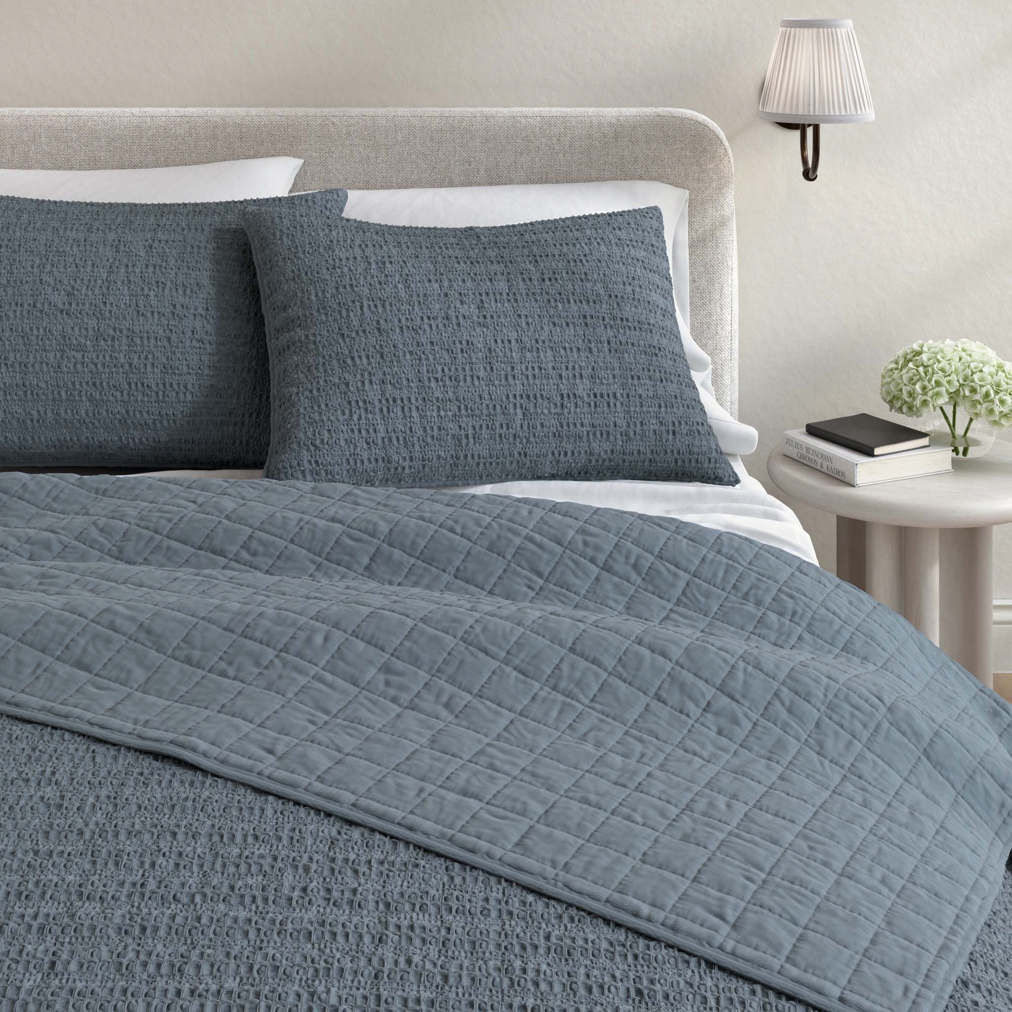 100% Cotton Honeycomb Waffle Garment Washed Quilt Set - Genevieve Collection