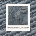 100% Cotton Honeycomb Waffle Garment Washed Quilt Set - Genevieve Collection