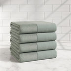 Cotton Linen-Like Border 6-Piece Towel Set - Priya Collection
