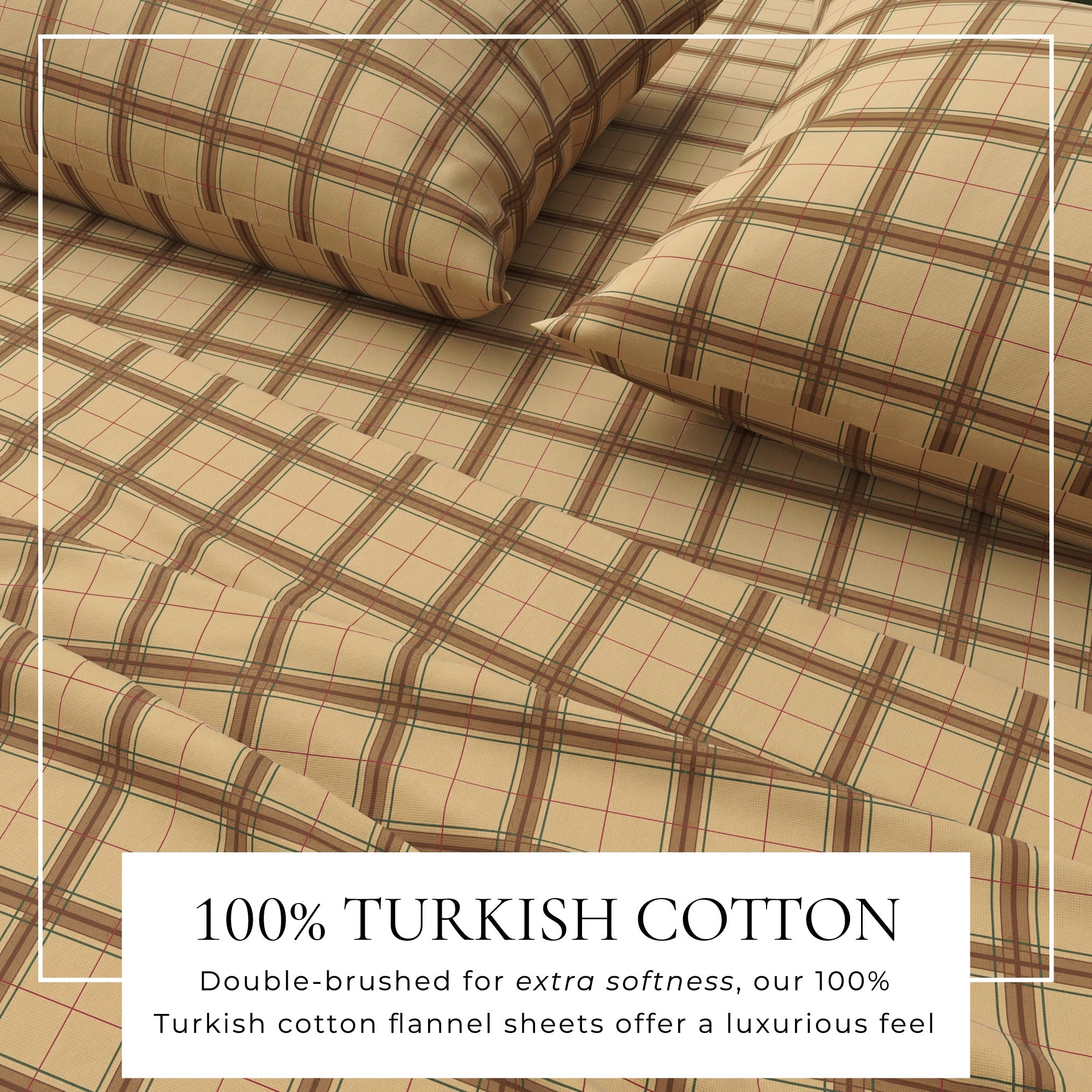 Turkish Cotton Flannel Sheet Set - Plaid & Stripe Collection